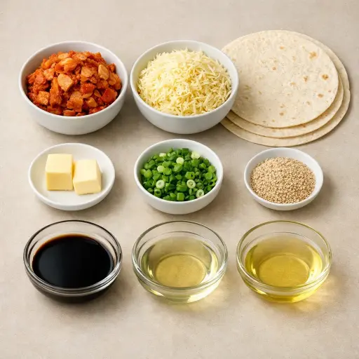 Ingredients for Kimchi Quesadillas