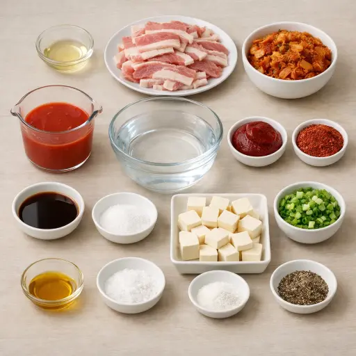 Ingredients for Kimchi Stew (South Korea)