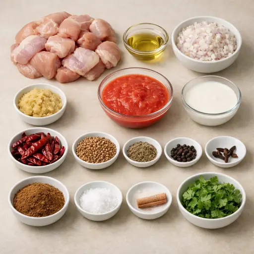 Ingredients for Kolhapuri Chicken