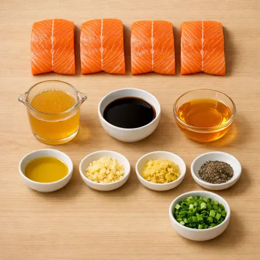 Ingredients for Kombucha-Glazed Salmon