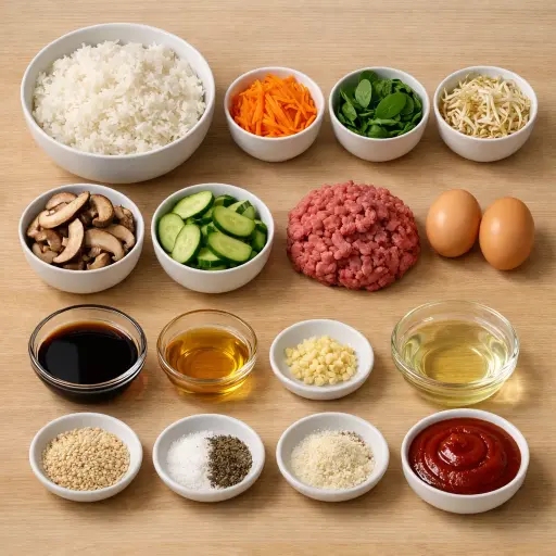 Ingredients for Korean Bibimbap