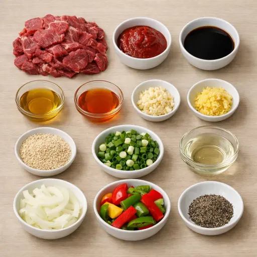 Ingredients for Korean Spicy Beef Bulgogi