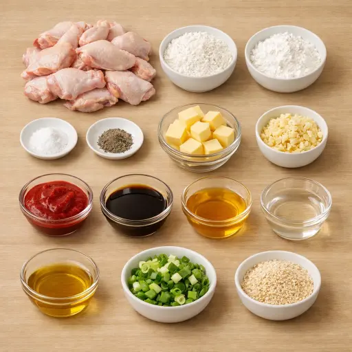 Ingredients for Korean Spicy Garlic-Butter Chicken Wings