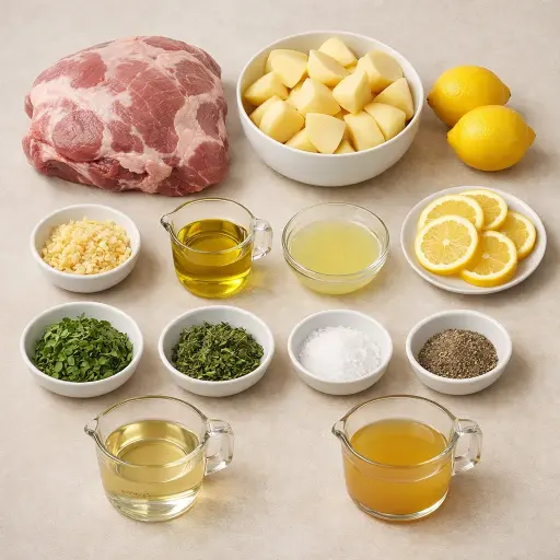 Ingredients for Lamb Kleftiko