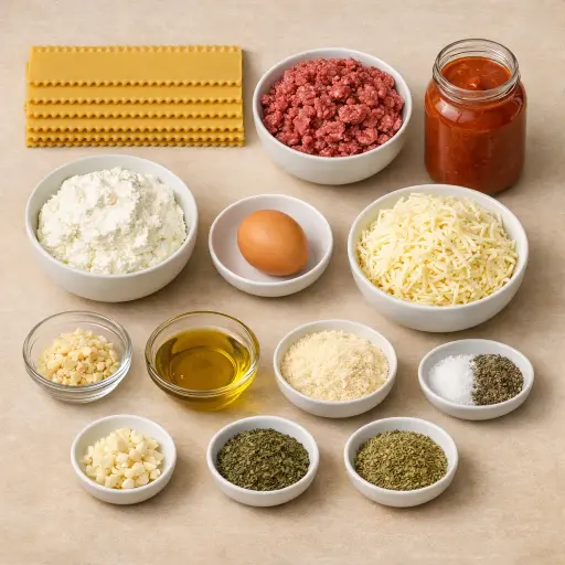 Ingredients for Lasagna