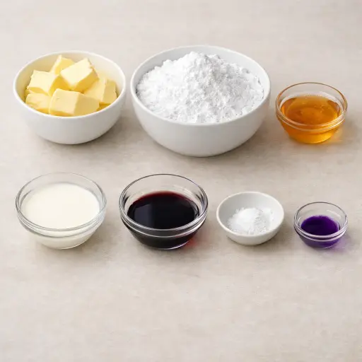 Ingredients for Lavender Honey Buttercream Frosting