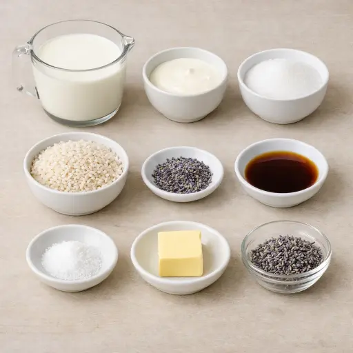 Ingredients for Lavender-Infused Rice Pudding