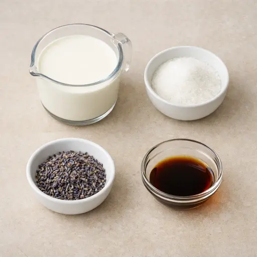 Ingredients for Lavender Infused Whipped Cream