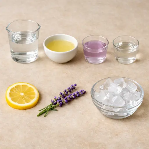 Ingredients for Lavender Lemon Drop Martini
