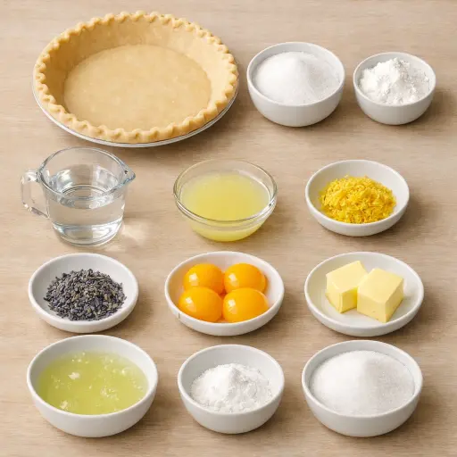 Ingredients for Lavender Lemon Meringue Pie