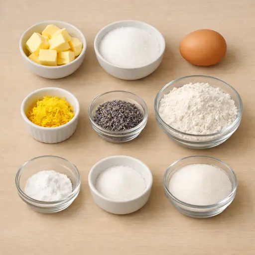 Ingredients for Lavender Lemon Sugar Cookies