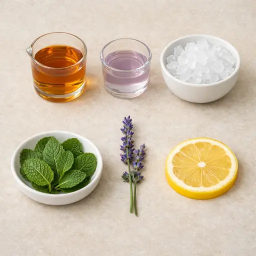 Ingredients for Lavender Mint Julep