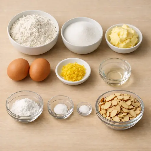 Ingredients for Lemon Almond Biscotti