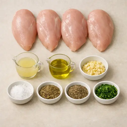 Ingredients for Lemon and Herb Grilled Chicken