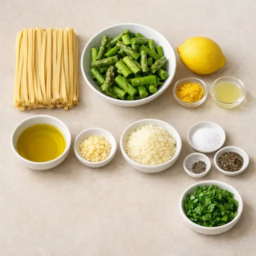 Ingredients for Lemon Asparagus Pasta
