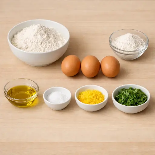 Ingredients for Lemon Basil Handmade Pasta