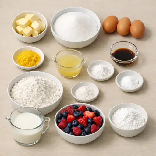 Ingredients for Lemon Berry Bliss Cake