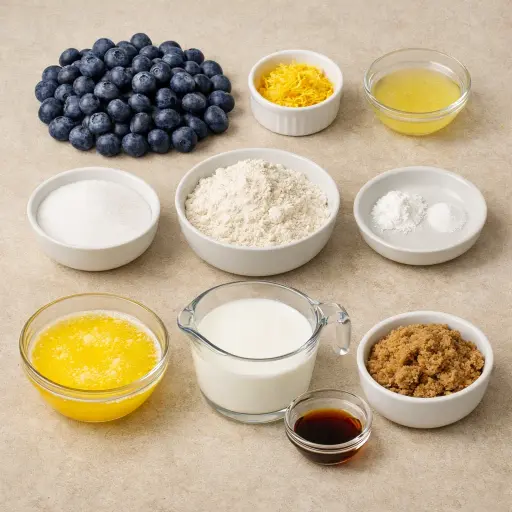 Ingredients for Lemon Blueberry Bliss Cobbler