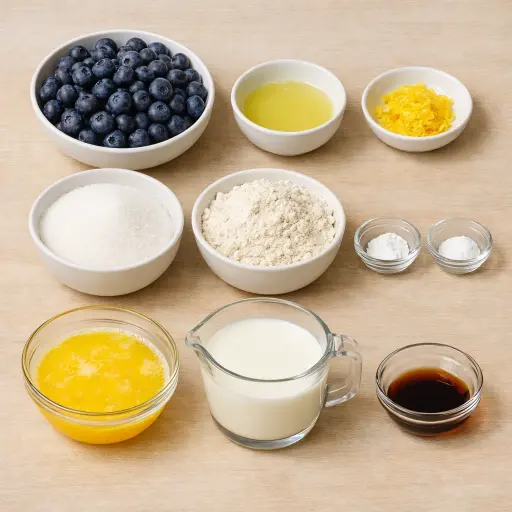 Ingredients for Lemon Blueberry Cobbler Delight