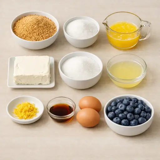 Ingredients for Lemon Blueberry Cream Cheese Pie