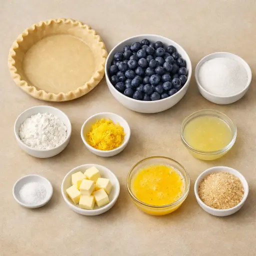 Ingredients for Lemon Blueberry Delight Pie