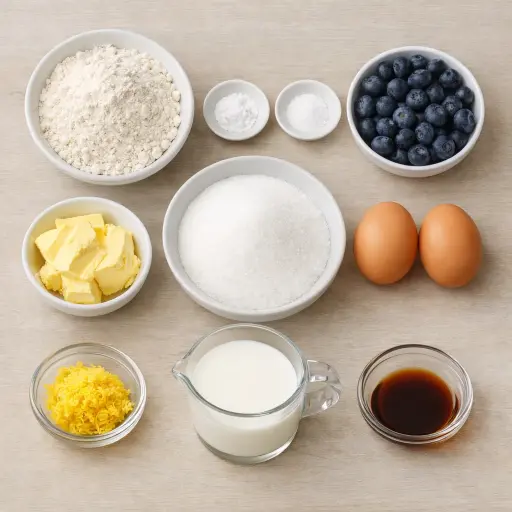 Ingredients for Lemon Blueberry Loaf