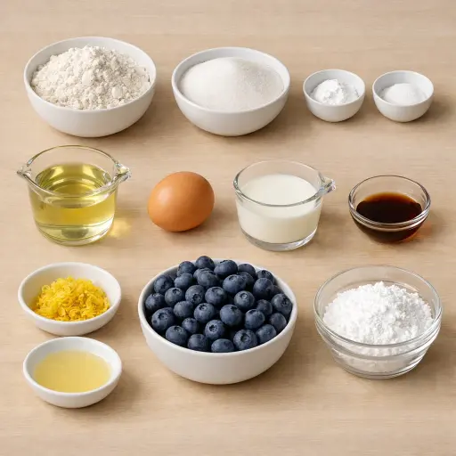 Ingredients for Lemon Blueberry Muffin Bliss