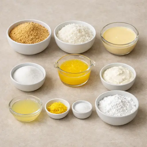 Ingredients for Lemon Coconut Icebox Delight