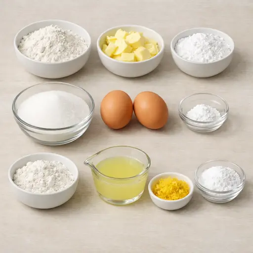 Ingredients for Lemon Delight Squares