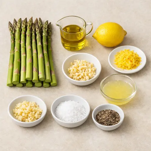 Ingredients for Lemon Garlic Grilled Asparagus