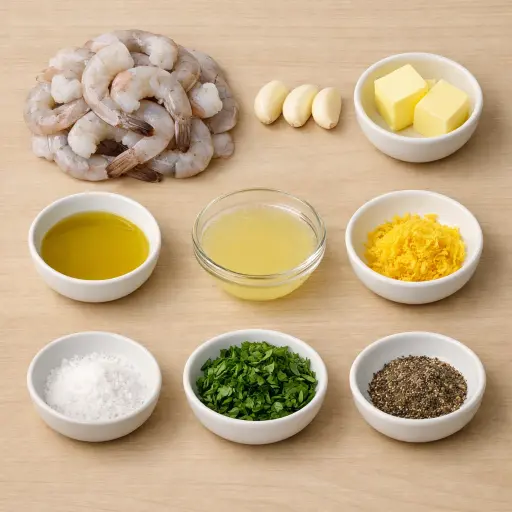 Ingredients for Lemon Garlic Herb Shrimp