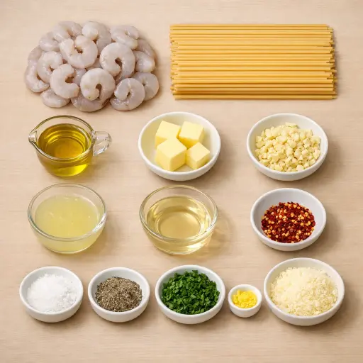 Ingredients for Lemon-Garlic Shrimp Scampi