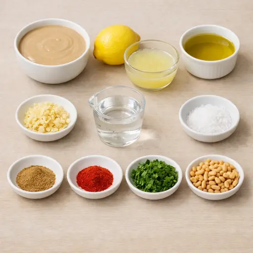 Ingredients for Lemon Garlic Tahini Dip