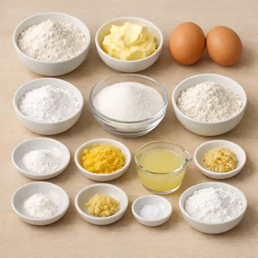 Ingredients for Lemon Ginger Bars