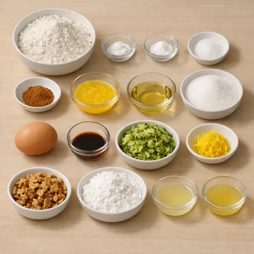 Ingredients for Lemon Glazed Zucchini Bread