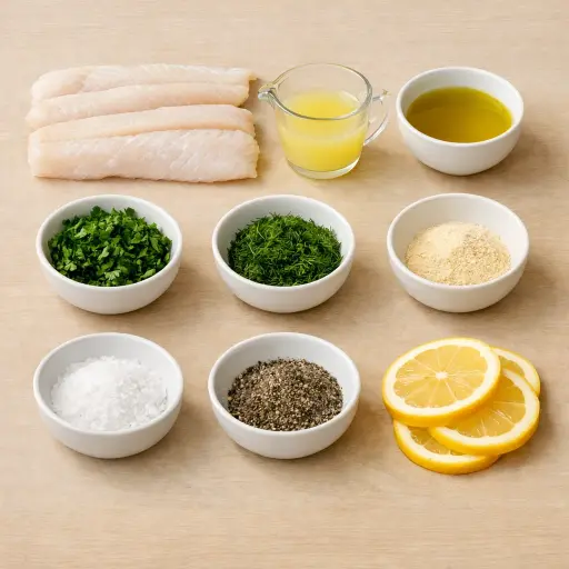 Ingredients for Lemon Herb Baked Cod Extravaganza