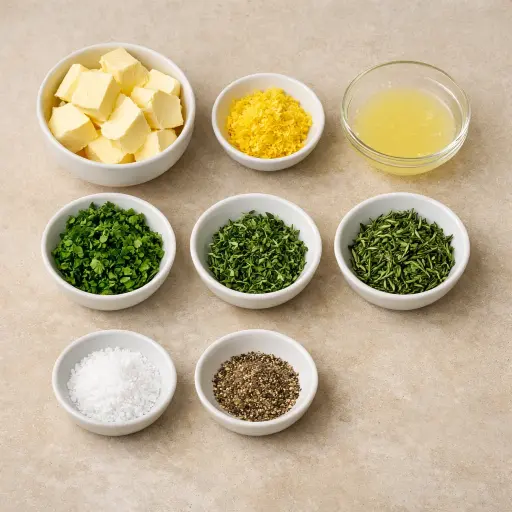 Ingredients for Lemon Herb Butter