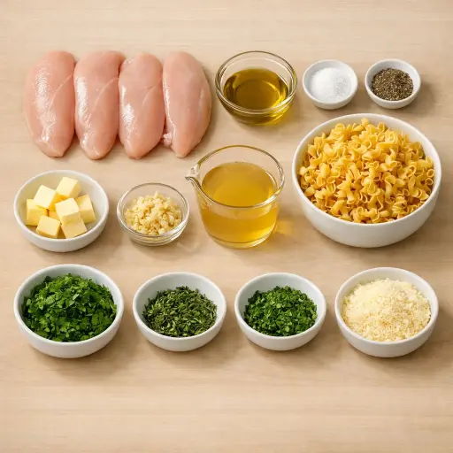 Ingredients for Lemon Herb Chicken & Egg Noodles