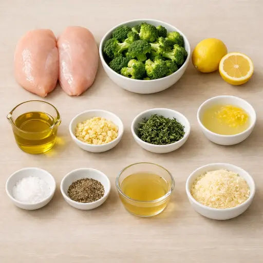Ingredients for Lemon Herb Chicken and Broccoli
