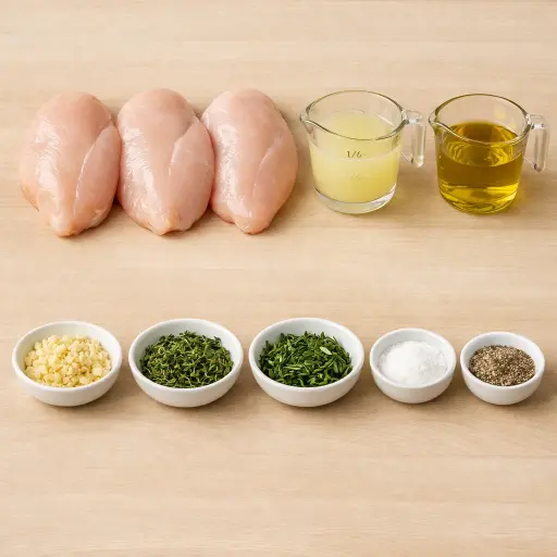 Ingredients for Lemon Herb Chicken