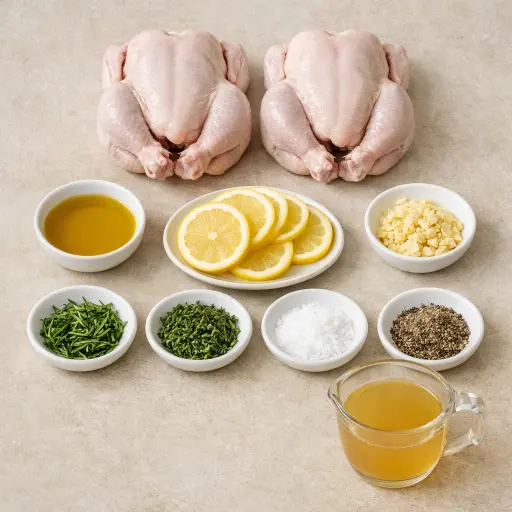 Ingredients for Lemon Herb Cornish Hens