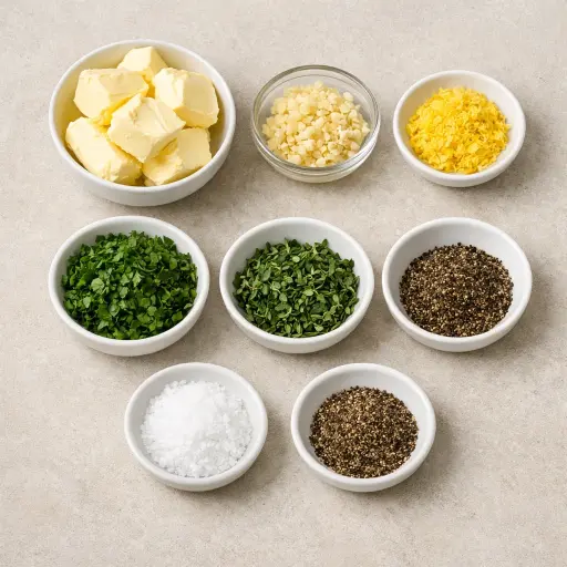 Ingredients for Lemon Herb Garlic Butter
