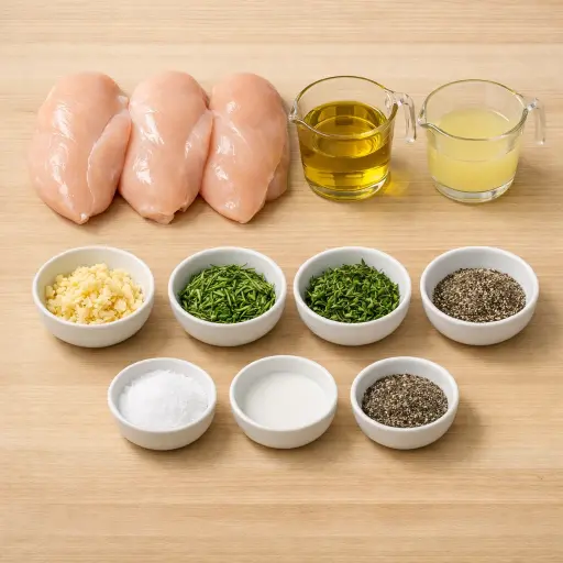 Ingredients for Lemon Herb Grilled Chicken