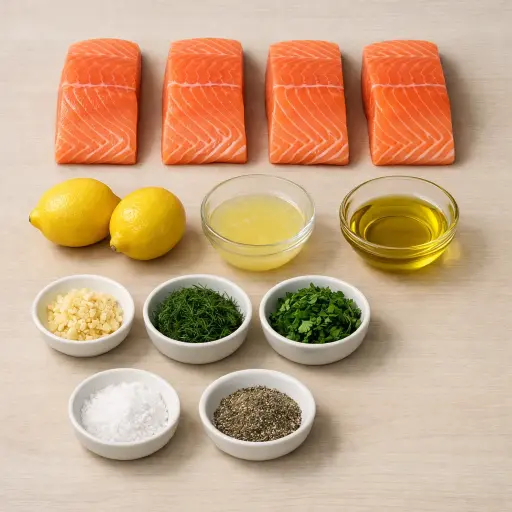 Ingredients for Lemon Herb Grilled Salmon