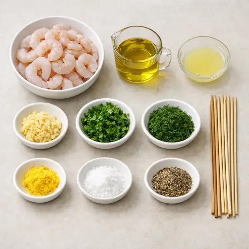 Ingredients for Lemon Herb Grilled Shrimp