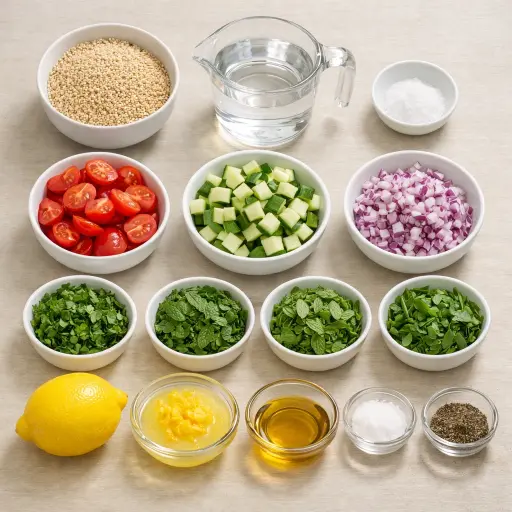 Ingredients for Lemon Herb Quinoa Salad