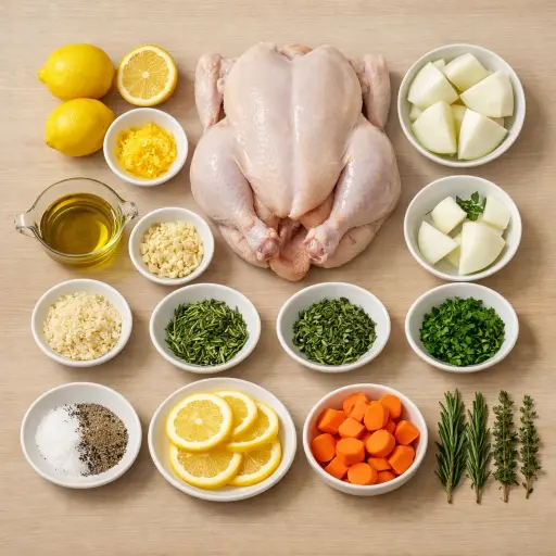 Ingredients for Lemon Herb Roast Chicken