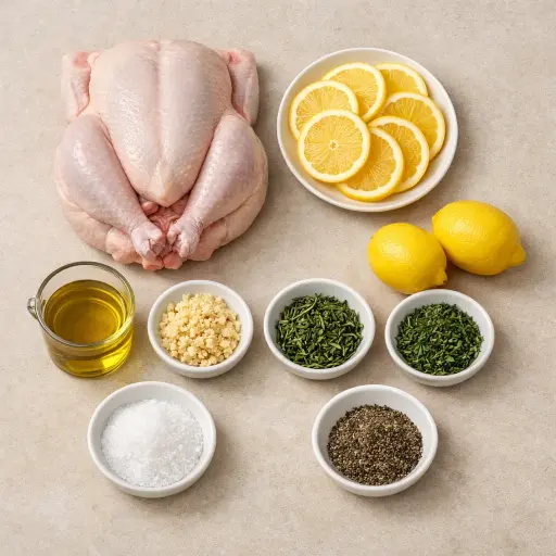 Ingredients for Lemon Herb Roasted Chicken