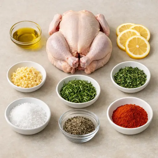 Ingredients for Lemon Herb Rotisserie Chicken