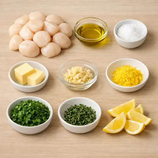Ingredients for Lemon Herb Seared Scallops